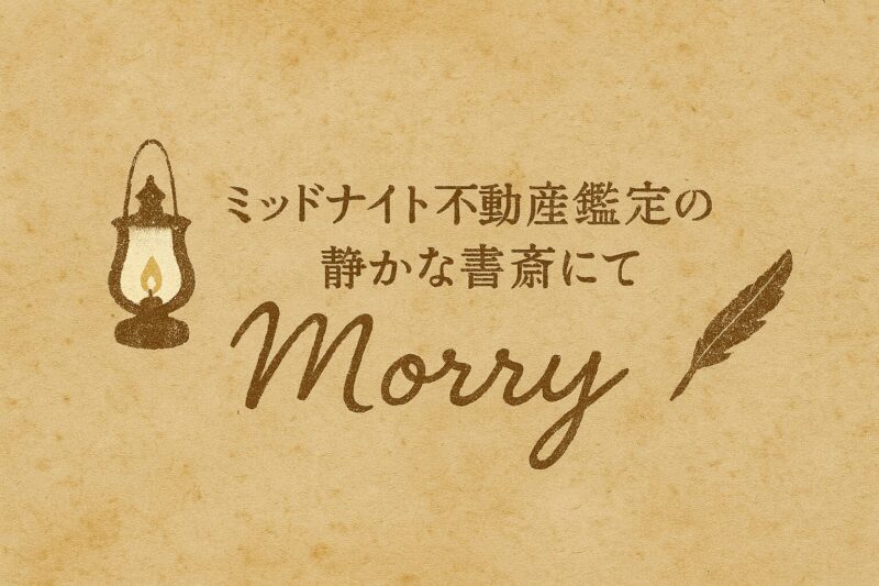 ミッドナイト不動産鑑定の静かな書斎にて署名するモーリーのサイン画像