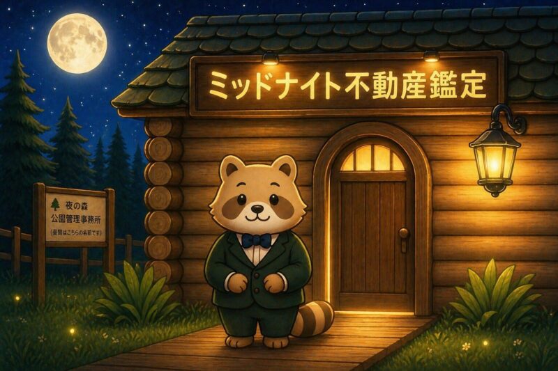 夜の森のミッドナイト不動産鑑定の入口