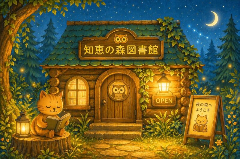 夜の森の知恵の森図書館入口